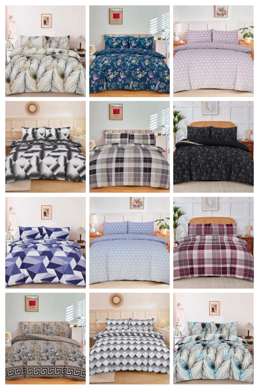 Printed Duvet Set Quilt Cover Single Double King S